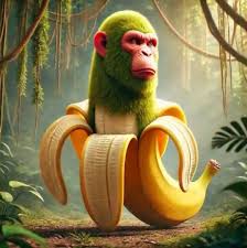 Chimpanzee in banana